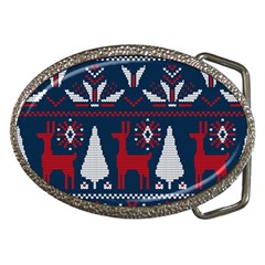 Knitted Christmas Pattern Belt Buckles by Vaneshart