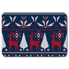 Knitted Christmas Pattern Large Doormat  by Vaneshart