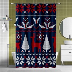 Knitted Christmas Pattern Shower Curtain 48  X 72  (small)  by Vaneshart