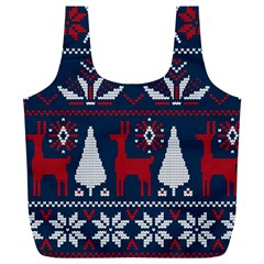 Knitted Christmas Pattern Full Print Recycle Bag (xl) by Vaneshart