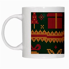 Knitted Christmas Pattern White Mugs by Vaneshart