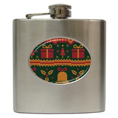 Knitted Christmas Pattern Hip Flask (6 Oz) by Vaneshart