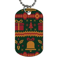 Knitted Christmas Pattern Dog Tag (two Sides) by Vaneshart