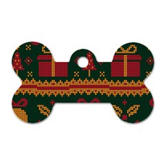 Knitted Christmas Pattern Dog Tag Bone (two Sides) by Vaneshart