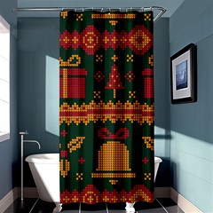 Knitted Christmas Pattern Shower Curtain 36  X 72  (stall)  by Vaneshart