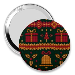 Knitted Christmas Pattern 3  Handbag Mirrors by Vaneshart