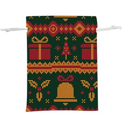 Knitted Christmas Pattern  Lightweight Drawstring Pouch (xl) by Vaneshart