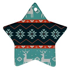 Beautiful Knitted Christmas Pattern Ornament (star) by Vaneshart