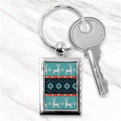 Beautiful Knitted Christmas Pattern Key Chain (rectangle) by Vaneshart