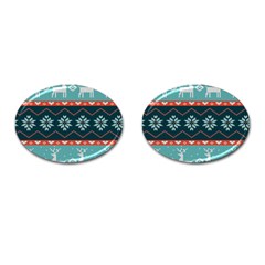 Beautiful Knitted Christmas Pattern Cufflinks (oval) by Vaneshart