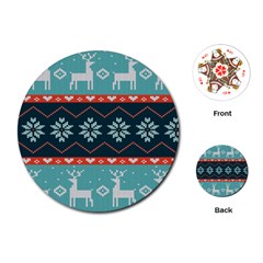 Beautiful Knitted Christmas Pattern Playing Cards Single Design (round) by Vaneshart