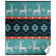 Beautiful Knitted Christmas Pattern Canvas 8  X 10 