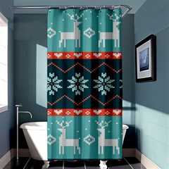 Beautiful Knitted Christmas Pattern Shower Curtain 36  X 72  (stall)  by Vaneshart