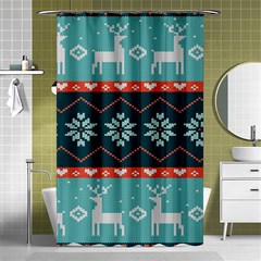 Beautiful Knitted Christmas Pattern Shower Curtain 48  X 72  (small)  by Vaneshart