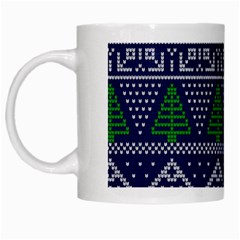 Beautiful Knitted Christmas Pattern White Mugs by Vaneshart