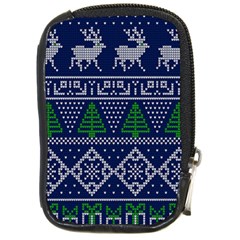 Beautiful Knitted Christmas Pattern Compact Camera Leather Case by Vaneshart