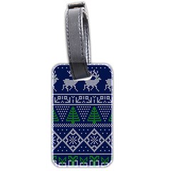 Beautiful Knitted Christmas Pattern Luggage Tag (two Sides) by Vaneshart