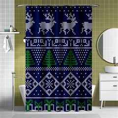 Beautiful Knitted Christmas Pattern Shower Curtain 48  X 72  (small)  by Vaneshart