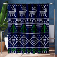 Beautiful Knitted Christmas Pattern Shower Curtain 60  X 72  (medium)  by Vaneshart