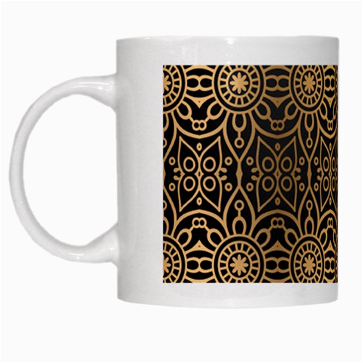 Luxury Ornamental Mandala Design Background White Mugs