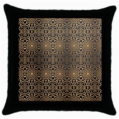 Luxury Ornamental Mandala Design Background Throw Pillow Case (black) by Vaneshart