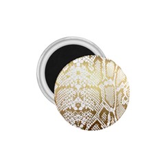 White And Gold Snakeskin 1 75  Magnets by mccallacoulture