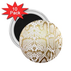 White And Gold Snakeskin 2 25  Magnets (10 Pack)  by mccallacoulture