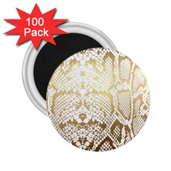 White And Gold Snakeskin 2 25  Magnets (100 Pack)  by mccallacoulture