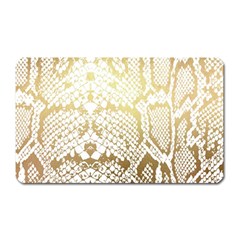 White And Gold Snakeskin Magnet (rectangular) by mccallacoulture