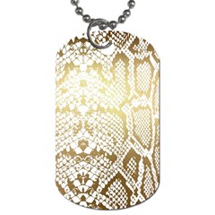 White And Gold Snakeskin Dog Tag (one Side) by mccallacoulture