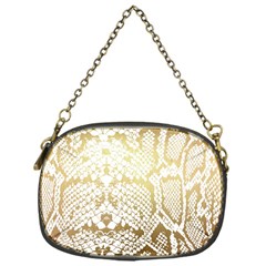 White And Gold Snakeskin Chain Purse (one Side) by mccallacoulture