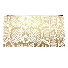 White And Gold Snakeskin Pencil Cases by mccallacoulture