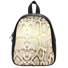 White And Gold Snakeskin School Bag (small) by mccallacoulture