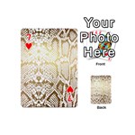 White and Gold Snakeskin Playing Cards 54 Designs (Mini) Front - Heart7