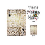 White and Gold Snakeskin Playing Cards 54 Designs (Mini) Front - Spade4