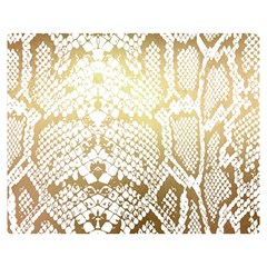 White And Gold Snakeskin Double Sided Flano Blanket (medium)  by mccallacoulture