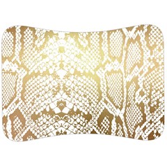 White And Gold Snakeskin Velour Seat Head Rest Cushion by mccallacoulture