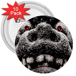 Monster Sculpture Extreme Close Up Illustration 2 3  Buttons (10 pack)  Front