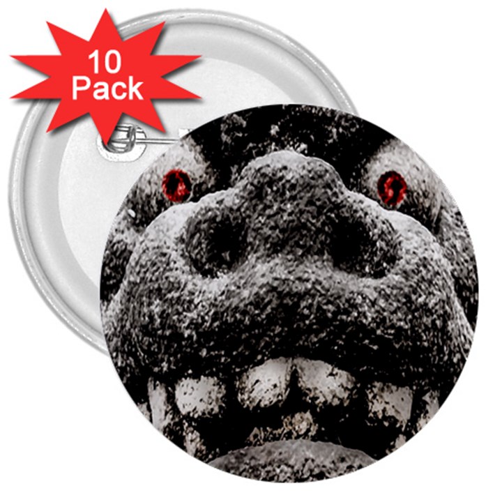 Monster Sculpture Extreme Close Up Illustration 2 3  Buttons (10 pack) 