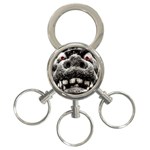 Monster Sculpture Extreme Close Up Illustration 2 3-Ring Key Chain Front