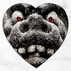 Monster Sculpture Extreme Close Up Illustration 2 Jigsaw Puzzle (heart) by dflcprintsclothing