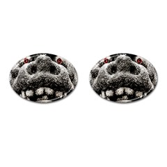 Monster Sculpture Extreme Close Up Illustration 2 Cufflinks (oval) by dflcprintsclothing