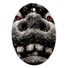 Monster Sculpture Extreme Close Up Illustration 2 Oval Ornament (two Sides) by dflcprintsclothing