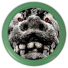 Monster Sculpture Extreme Close Up Illustration 2 Color Wall Clock by dflcprintsclothing