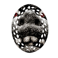 Monster Sculpture Extreme Close Up Illustration 2 Ornament (oval Filigree) by dflcprintsclothing