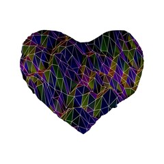 Ab 162 Standard 16  Premium Flano Heart Shape Cushions by ArtworkByPatrick