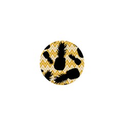 Ananas Chevrons Noir/jaune 1  Mini Buttons by kcreatif