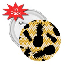 Ananas Chevrons Noir/jaune 2 25  Buttons (10 Pack)  by kcreatif