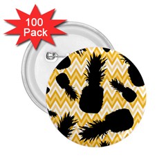 Ananas Chevrons Noir/jaune 2 25  Buttons (100 Pack)  by kcreatif