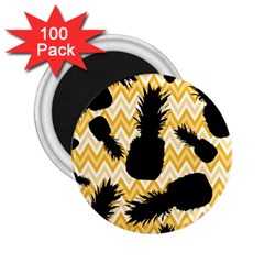 Ananas Chevrons Noir/jaune 2 25  Magnets (100 Pack)  by kcreatif